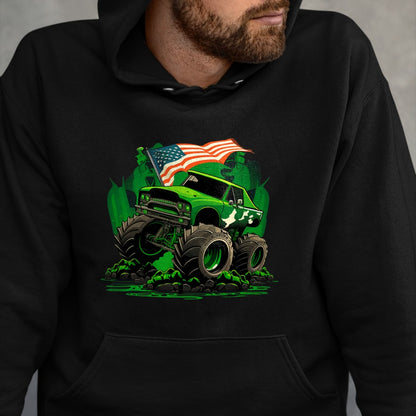 Patrick Day Shirts for Family, Funny Patrick Day shirts, st patrick's day Unisex T-Shirt/Hoodie/Sweatshirt HLT00 - Funny Leprechaun Monster Truck Shamrock St Patrick Day Boys T-Shirt