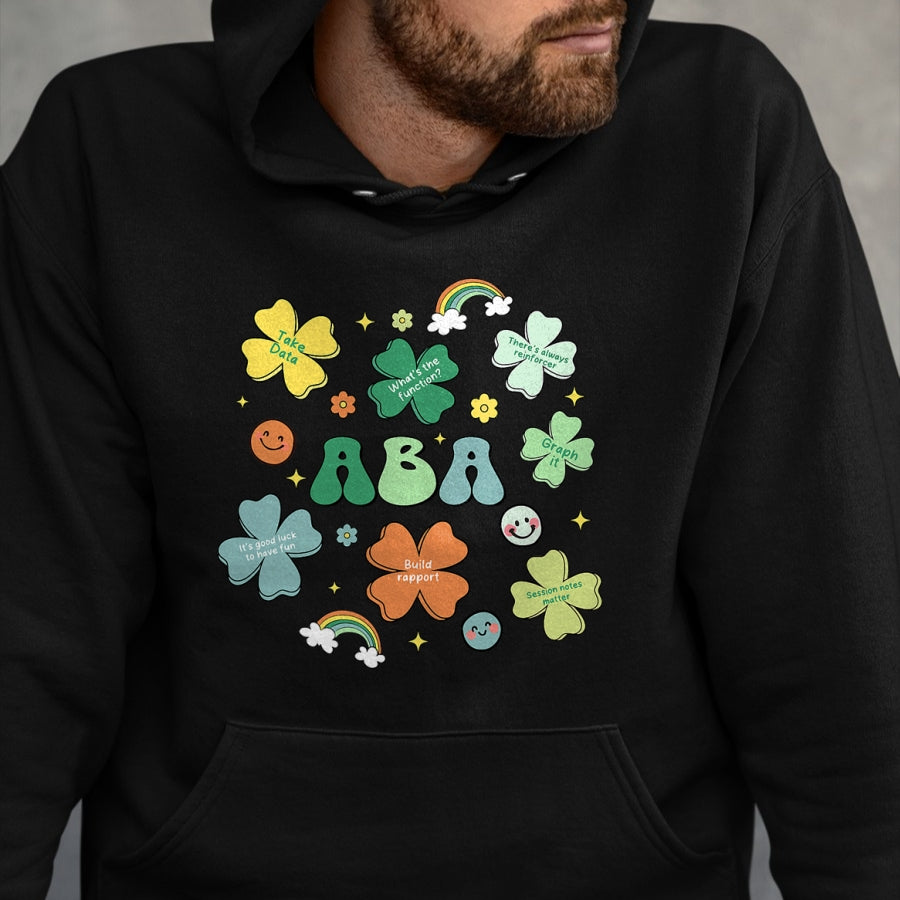 Patrick Day Shirts for Family, Funny Patrick Day shirts, st patrick's day Unisex T-Shirt/Hoodie/Sweatshirt HLT00 - ABA Therapist St Patrick Day Rainbow Lucky Behavior Shamrock T-Shirt