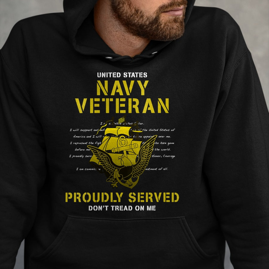 Proud Veteran Shirt, Funny Veteran UnisexT-Shirt/Hoodie/Sweatshirt HLT00 - Womens Navy Veteran Proudly Served V-Neck T-Shirt