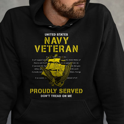 Proud Veteran Shirt, Funny Veteran UnisexT-Shirt/Hoodie/Sweatshirt HLT00 - Womens Navy Veteran Proudly Served V-Neck T-Shirt