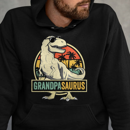 Best Grandpa Shirt, Proud Grandpa Unisex T-Shirt/Hoodie/Sweatshirt HLT00 - Grandpasaurus T Rex Dinosaur Grandpa Saurus Family Matching T-Shirt (1)