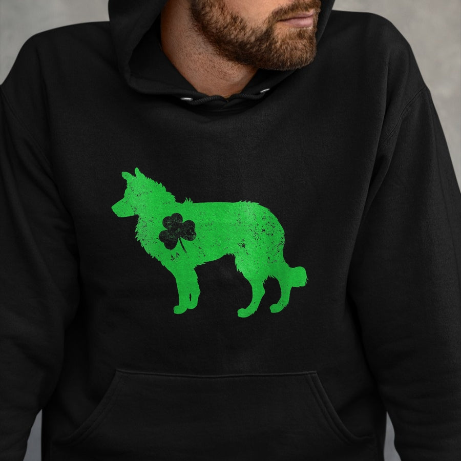 Patrick Day Shirts for Family, Funny Patrick Day shirts, st patrick's day Unisex T-Shirt/Hoodie/Sweatshirt HLT00 - Womens border collie Irish Clover St Patrick Day Leprechaun Dog V-Neck T-Shirt