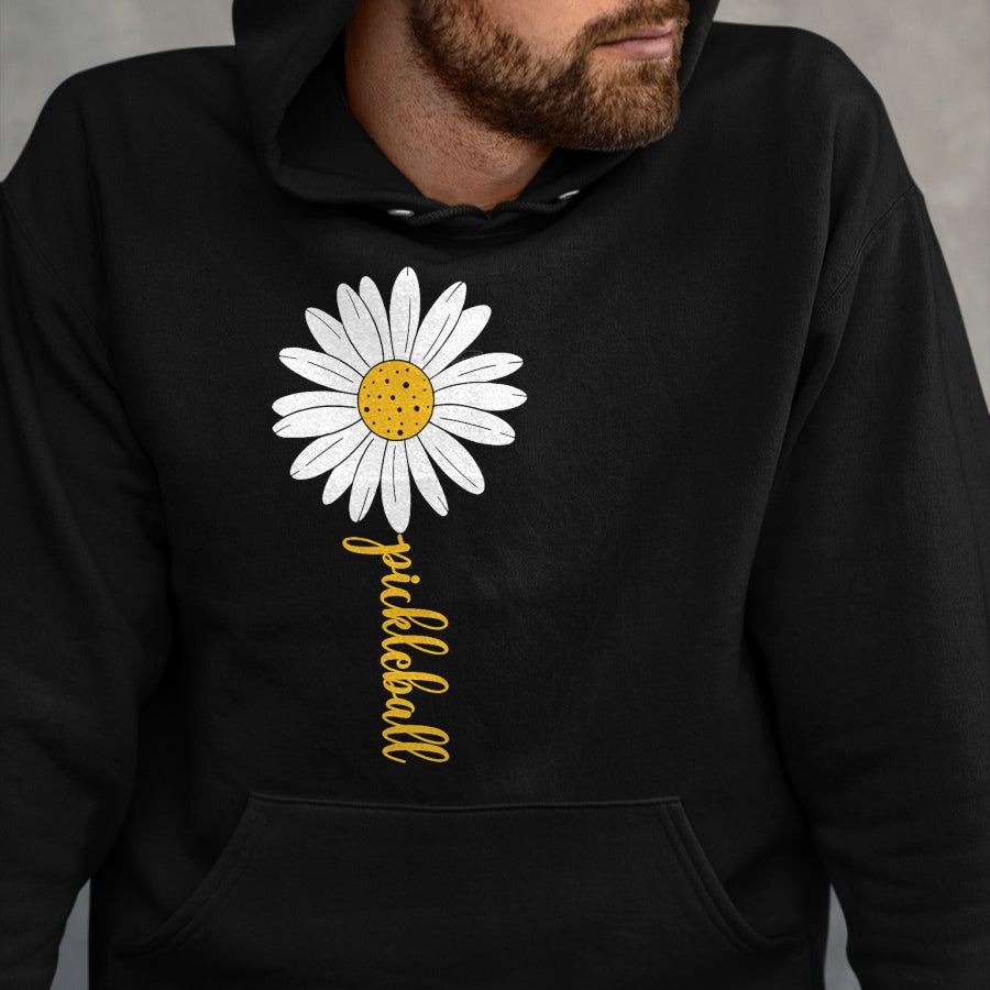 Funny Pickleball Shirt, Pickleball Lover Unisex T-Shirt/Hoodie/Sweatshirt HLT00 - Pickleball Daisy Flower T-Shirt
