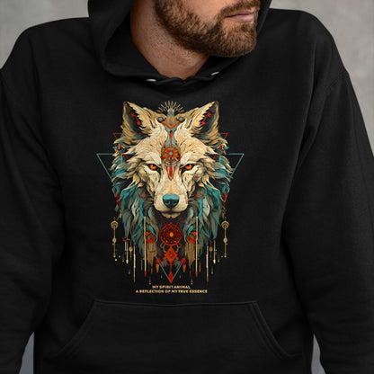 Native American T-Shirts, Vintage Native American Unisex T-Shirt/Hoodie/Sweatshirt HLT00 - Wolf Spirit Animal Sacred Shaman Native American Clan