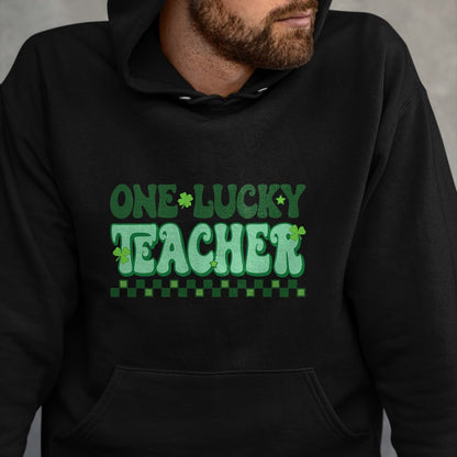 Patrick Day Shirts for Family, Funny Patrick Day shirts, st patrick's day Unisex T-Shirt/Hoodie/Sweatshirt HLT00 - St Patrick Day Shamrock One Lucky Teacher Retro Saint Pattys T-Shirt
