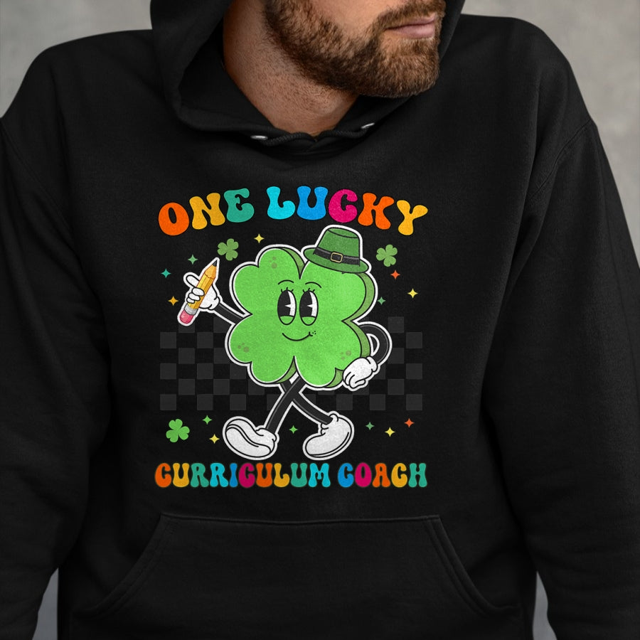 Patrick Day Shirts for Family, Funny Patrick Day shirts, st patrick's day Unisex T-Shirt/Hoodie/Sweatshirt HLT00 - Vintage One Lucky Curriculum Coach St Patrick Day School T-Shirt