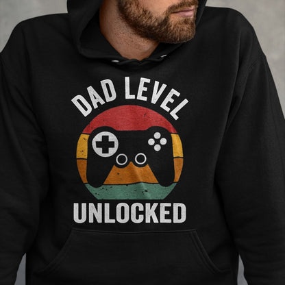 Gift for Dad Shirt, Funny Dad Unisex T-Shirt/Hoodie/Sweatshirt HLT00 – Funny New Dad Dad Level Unlocked day Gaming T-Shirt