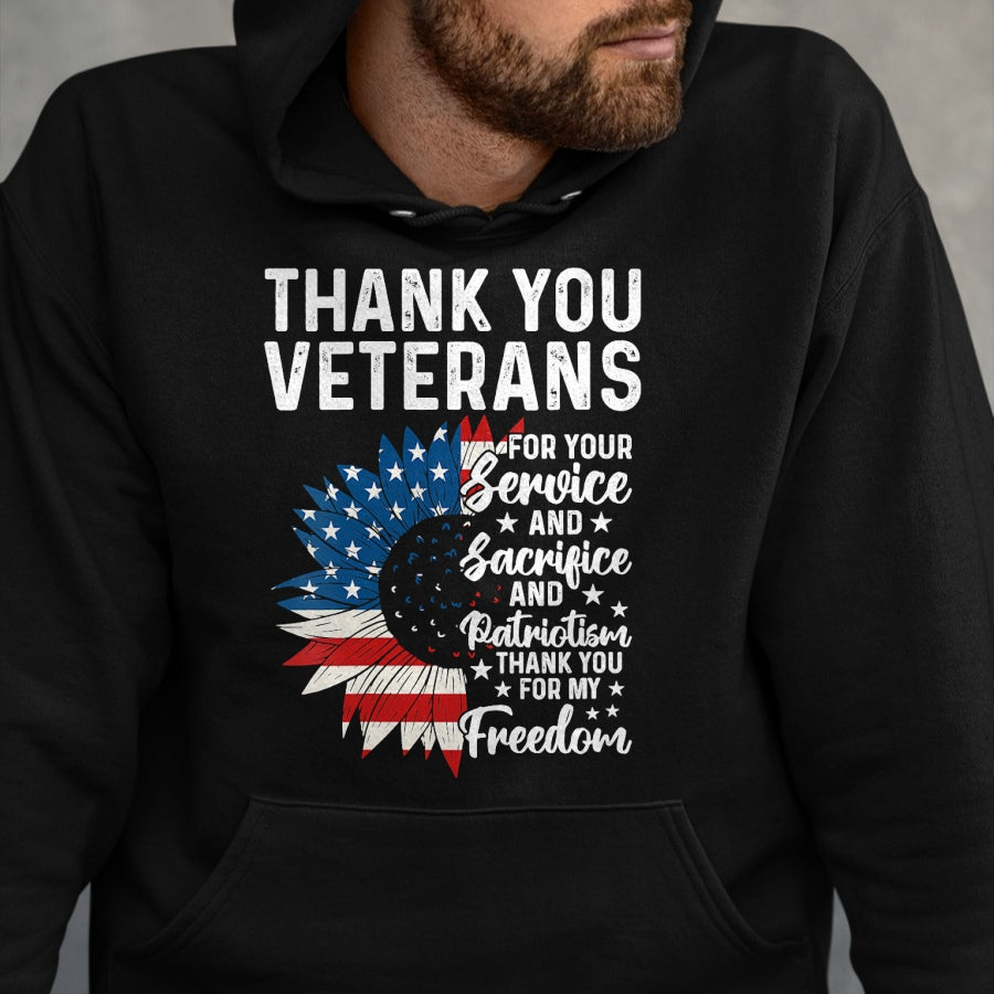 Proud Veteran Shirt, Funny Veteran UnisexT-Shirt/Hoodie/Sweatshirt HLT00 - Womens Thank You Veterans for Your Service and Sacrifice US Veteran V-Neck T-Shirt