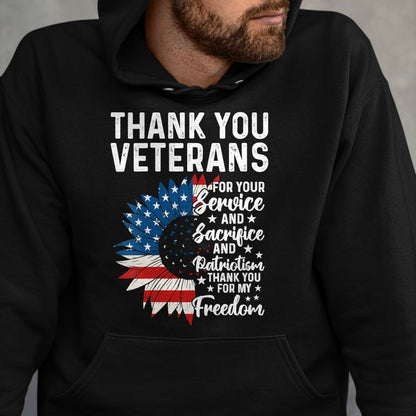 Proud Veteran Shirt, Funny Veteran UnisexT-Shirt/Hoodie/Sweatshirt HLT00 - Womens Thank You Veterans for Your Service and Sacrifice US Veteran V-Neck T-Shirt