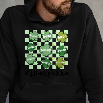 Patrick Day Shirts for Family, Funny Patrick Day shirts, st patrick's day Unisex T-Shirt/Hoodie/Sweatshirt HLT00 - Vintage One Lucky Literacy Teacher St Patrick Day School T-Shirt