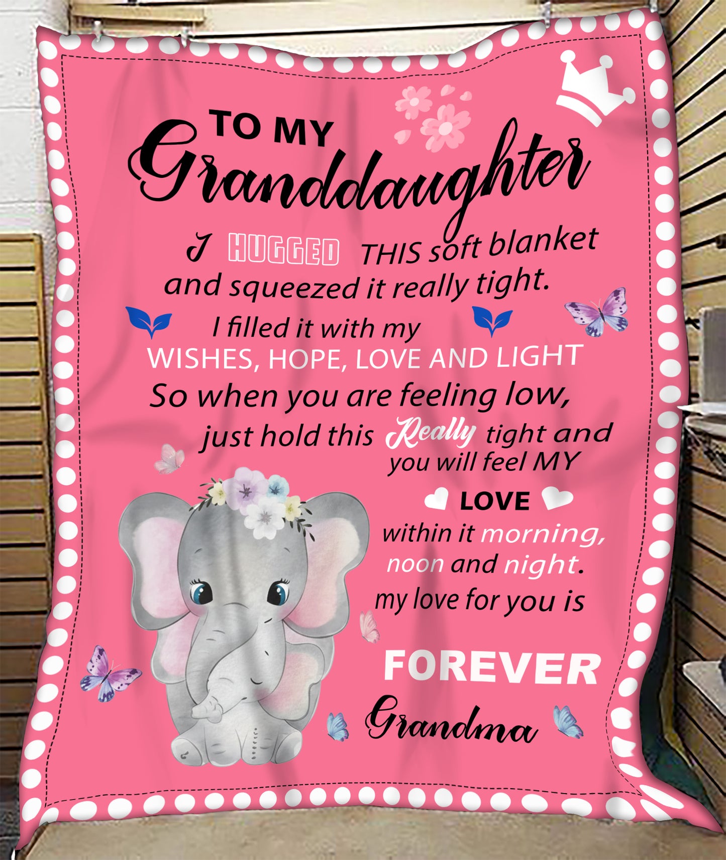 To My Lovely Granddaughter Blanket – All My Love From Grandma (SKUB12-185)