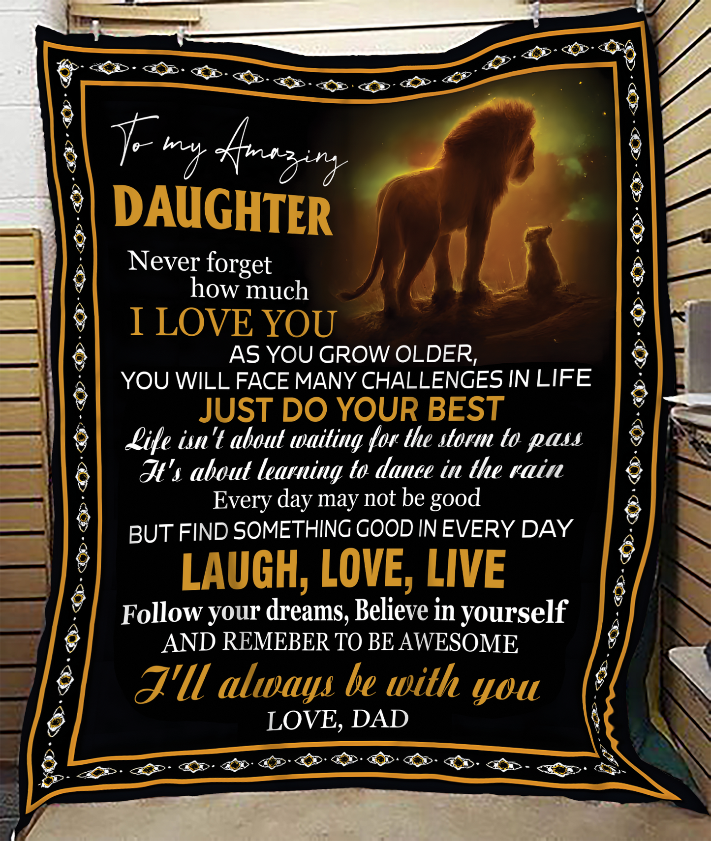 BLANKET FOR DAUGHTER – COMFORT & WARMTH GIFT FROM DAD Sherpa Fleece Quilt Blanket MTNN00 (SKUB12-68)