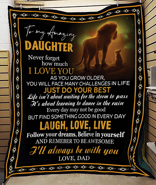 BLANKET FOR DAUGHTER – COMFORT & WARMTH GIFT FROM DAD Sherpa Fleece Quilt Blanket MTNN00 (SKUB12-68)