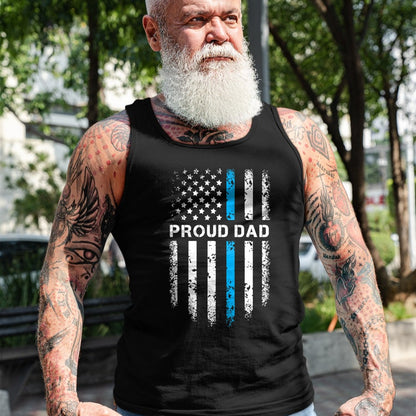 Gift for Dad Shirt, Funny Dad Unisex T-Shirt/Hoodie/Sweatshirt HLT00 – Proud Dad Patriotic Law Enforcement Supporter Police Officer T-Shirt