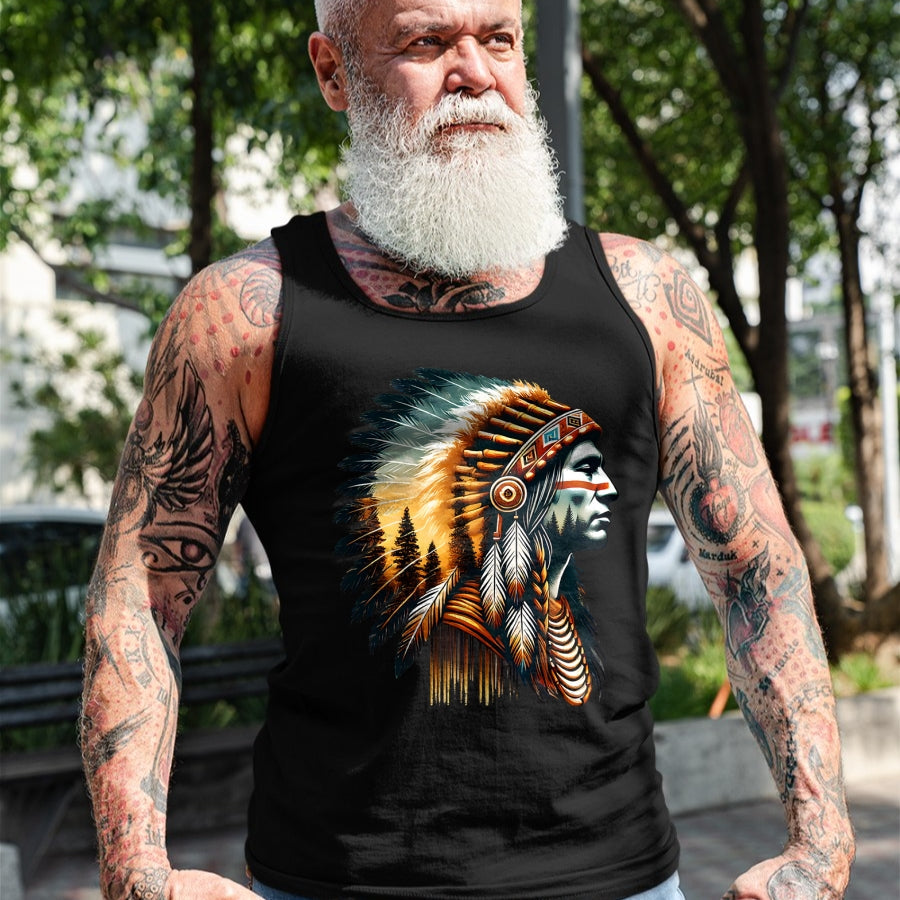 Native American T-Shirts, Vintage Native American Unisex T-Shirt/Hoodie/Sweatshirt HLT00 - Cool Native American Indian Chief Men Women Design