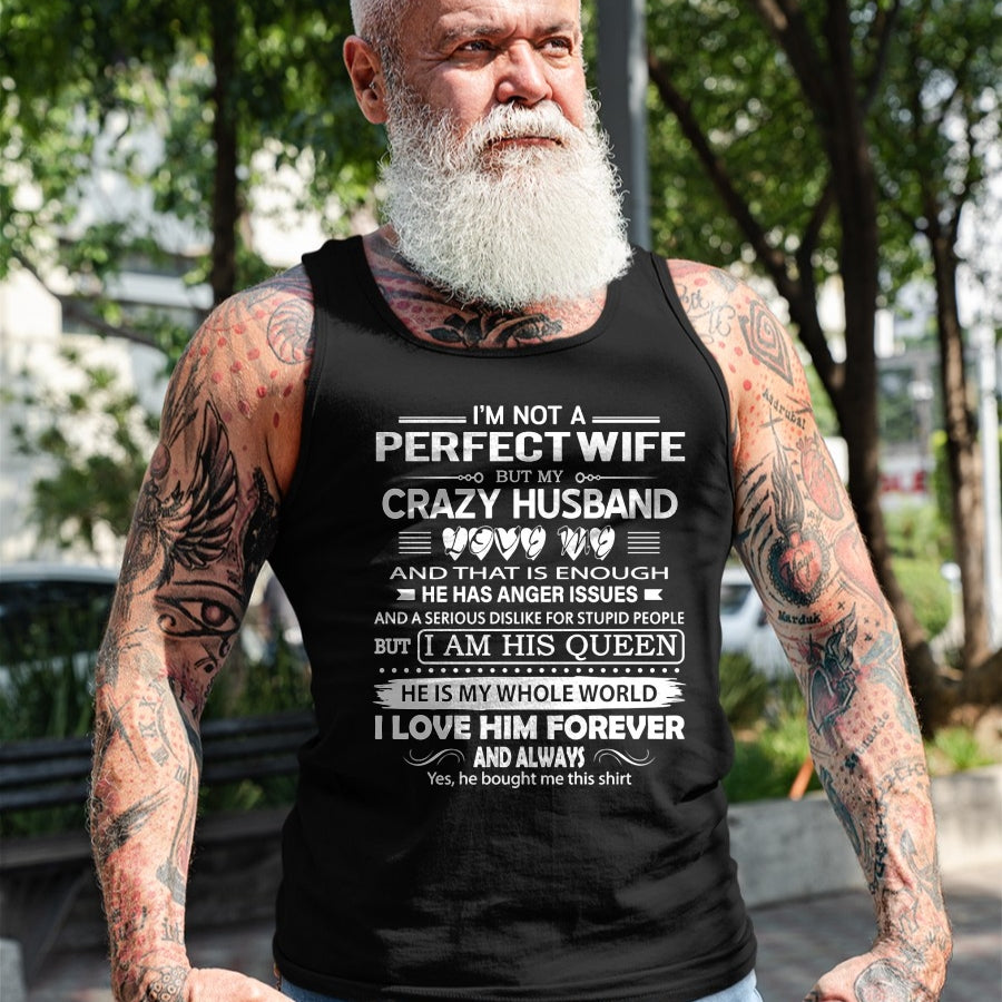 Christian Tee, Christian Faith Unisex T-Shirt/Hoodie/Sweatshirt HLT00 - I_m Not A Perfect Wife But My Crazy Husband Love Me Gifts Pullover Hoodie (1)