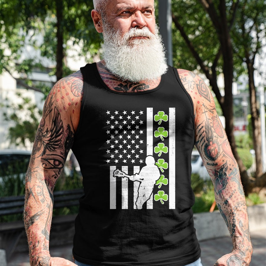 Patrick Day Shirts for Family, Funny Patrick Day shirts, st patrick's day Unisex T-Shirt/Hoodie/Sweatshirt HLT00 - US Flag Shamrock Lacrosse Vintage Lax St Patrick Day Patriot T-Shirt