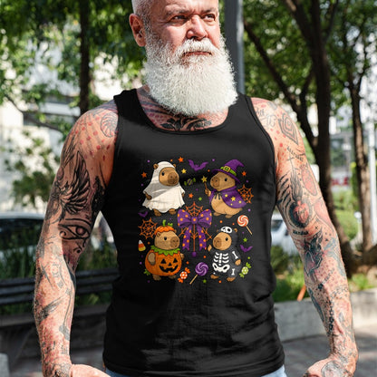 Cute Capybara Shirt, Funny Capybara Unisex T-Shirt/Hoodie/Sweatshirt HLT00 - Funny Cozy Capybara Autumn Fall Spooky Season Halloween T-Shirt