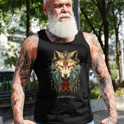 Native American T-Shirts, Vintage Native American Unisex T-Shirt/Hoodie/Sweatshirt HLT00 - Wolf Spirit Animal Sacred Shaman Native American Clan (1)