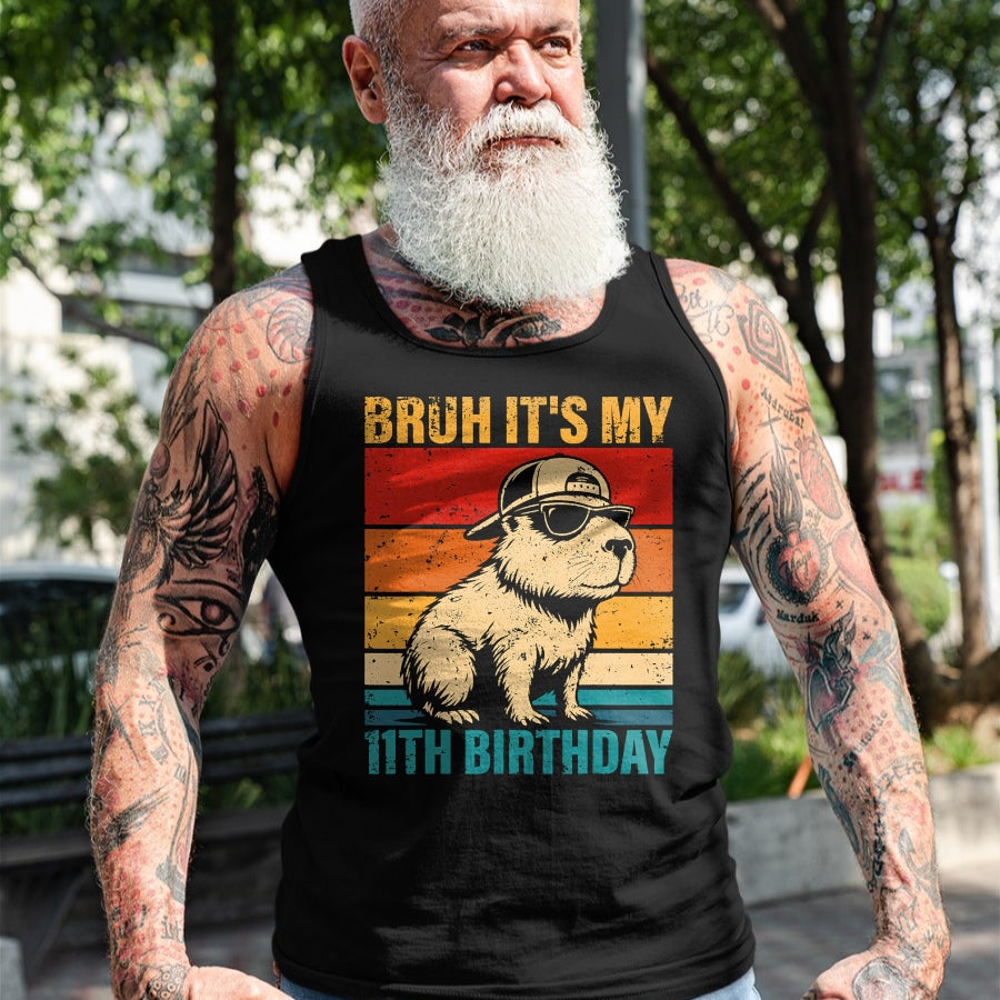 Cute Capybara Shirt, Funny Capybara UnisexT-Shirt/Hoodie/Sweatshirt HLT00 - 11 Year Old Birthday Boy Capybara Bruh It_s My 11th Birthday T-Shirt