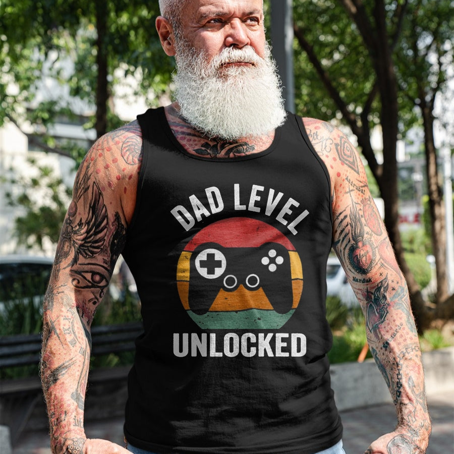 Gift for Dad Shirt, Funny Dad Unisex T-Shirt/Hoodie/Sweatshirt HLT00 – Funny New Dad Dad Level Unlocked day Gaming T-Shirt
