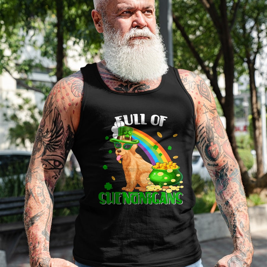 Patrick Day Shirts for Family, Funny Patrick Day shirts, st patrick's day Unisex T-Shirt/Hoodie/Sweatshirt HLT00 - Full Of Shenanigans Patrick Day Leprechaun Golden Retriever T-Shirt