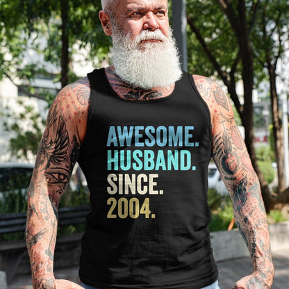 Best Wife Shirt, Wife and Husband Unisex T-Shirt/Hoodie/Sweatshirt HLT00 - Awesome Husband Since 2004 20th wedding anniversary 20 years T-Shirt (1)