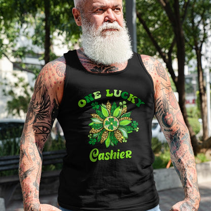 Patrick Day Shirts for Family, Funny Patrick Day shirts, st patrick's day Unisex T-Shirt/Hoodie/Sweatshirt HLT00 - St Patrick Day Shamrock One Lucky Cashier Retro Saint Paddys T-Shirt