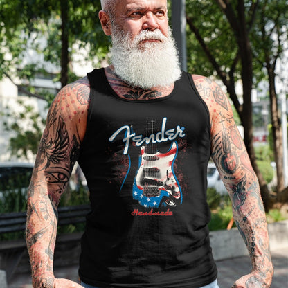 Guitar Lover Shirt, Funny Guitar UnisexT-Shirt/Hoodie/Sweatshirt HLT00 - Fender Handmade Guitars 4th of July American Flag T-Shirt