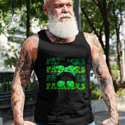 Patrick Day Shirts for Family, Funny Patrick Day shirts, st patrick's day Unisex T-Shirt/Hoodie/Sweatshirt HLT00 - Happy St Patrick Day Funny Messy Bun Glasses Women T-Shirt