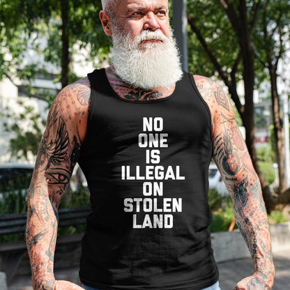 Native American T-Shirts, Vintage Native American Unisex T-Shirt/Hoodie/Sweatshirt HLT00 - No One Is Illegal On Stolen Land NATIVE AMERICAN INDIAN