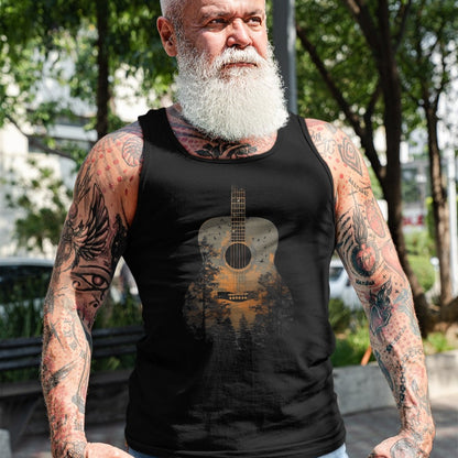 Guitar Lover Shirt, Funny Guitar UnisexT-Shirt/Hoodie/Sweatshirt HLT00 - Acoustic Guitar Outdoors Distressed Nature T-Shirt