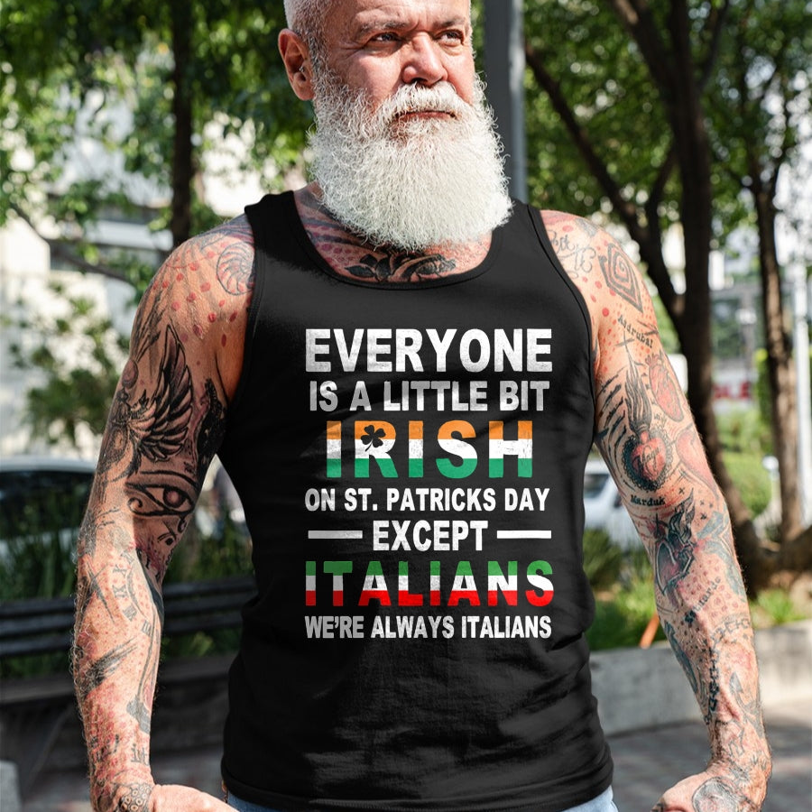 Patrick Day Shirts for Family, Funny Patrick Day shirts, st patrick's day Unisex T-Shirt/Hoodie/Sweatshirt HLT00 - Womens Everyone Is A Little Irish On St Patrick Day Except Italians V-Neck T-Shirt (1)