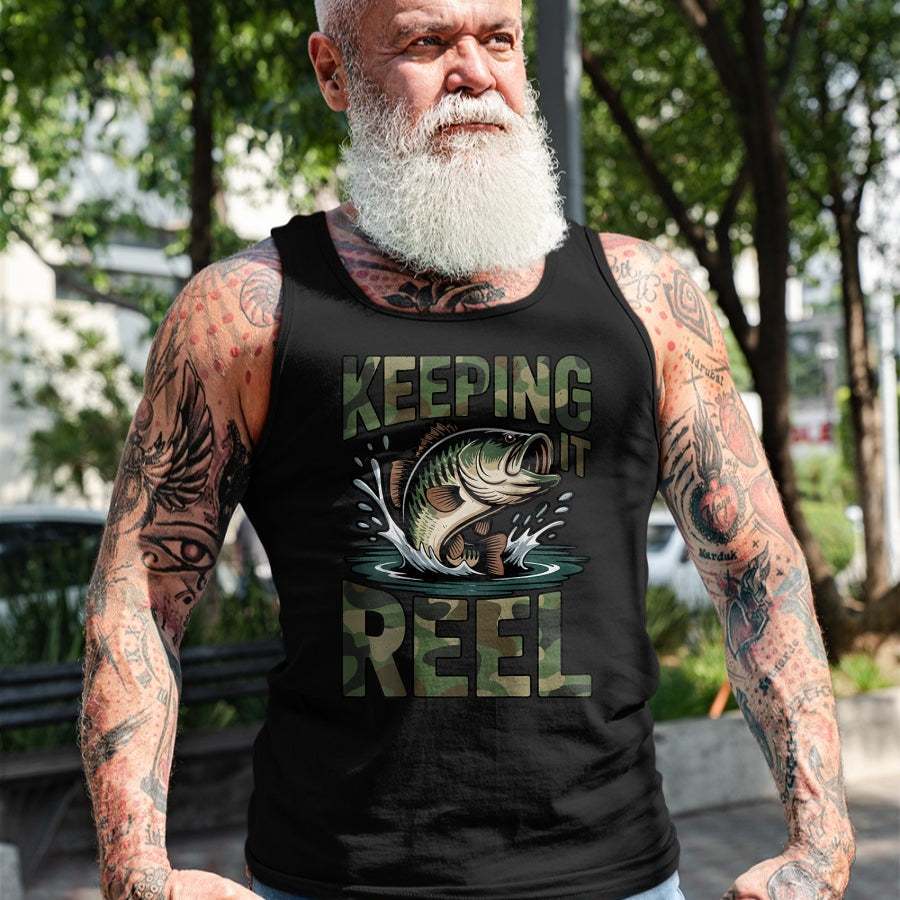 Funny Fishing Shirt, Gift For Fishing Lover Unisex T-Shirt/Hoodie/Sweatshirt HLT00 - Youth Camo Fishing Bass Fish Keeping It Reel Funny Fishing T-Shirt