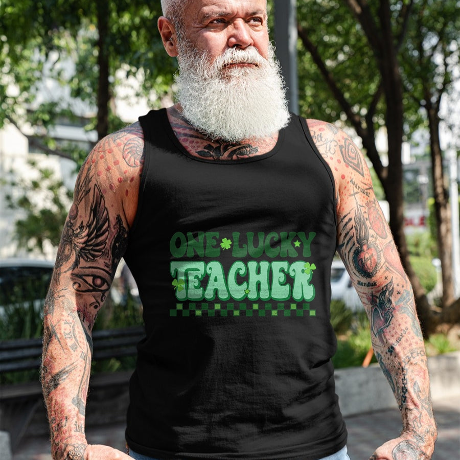 Patrick Day Shirts for Family, Funny Patrick Day shirts, st patrick's day Unisex T-Shirt/Hoodie/Sweatshirt HLT00 - St Patrick Day Shamrock One Lucky Teacher Retro Saint Pattys T-Shirt
