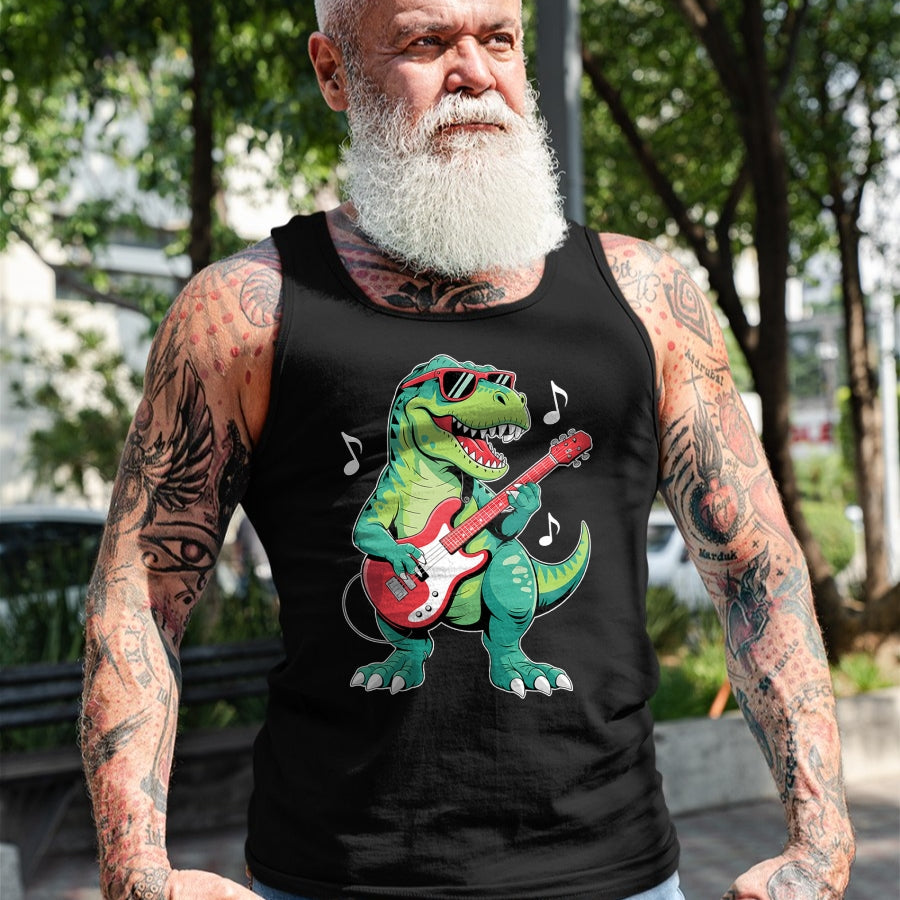 Guitar Lover Shirt, Funny Guitar UnisexT-Shirt/Hoodie/Sweatshirt HLT00 - Funny Dinosaur and Guitar Lover Toddler Boys Kids Men T-Shirt