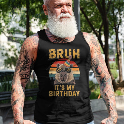 Cute Capybara Shirt, Funny Capybara Unisex T-Shirt/Hoodie/Sweatshirt HLT00 - Funny Capybara Birthday Boys Adult Kids Bruh Its My Birthday T-Shirt, Youth, Black, Large