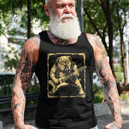 Guitar Lover Shirt, Funny Guitar UnisexT-Shirt/Hoodie/Sweatshirt HLT00 - Funny Bulldog Dog Playing Guitar Rock Punk Vintage T-Shirt