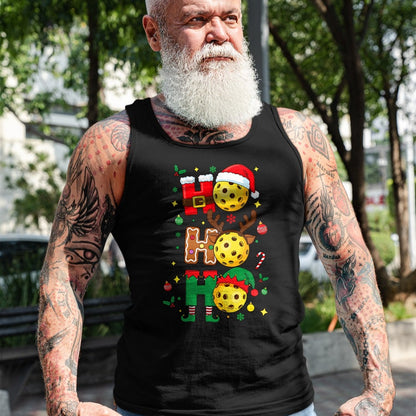 Funny Pickleball Shirt, Pickleball Lover Unisex T-Shirt/Hoodie/Sweatshirt HLT00 - Ho Ho Ho Pickleball Christmas, Funny Paddle Players Holiday T-Shirt