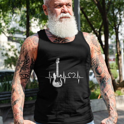 Guitar Lover Shirt, Funny Guitar UnisexT-Shirt/Hoodie/Sweatshirt HLT00 - Vintage Guitarist Love Music Heart Gifts Heartbeat Guitar T-Shirt
