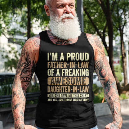 Gift for Dad Shirt, Funny Dad Unisex T-Shirt/Hoodie/Sweatshirt HLT00 – I_m A Proud Father In Law Shirt Daughter In Law Fathers Day T-Shirt