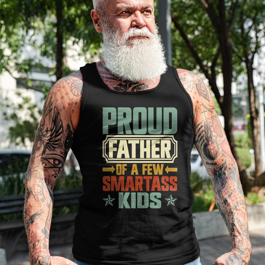 Gift for Dad Shirt, Funny Dad Unisex T-Shirt/Hoodie/Sweatshirt HLT00 – Proud Father Of A Few Smartass Kids Father_s Day Camping T-Shirt