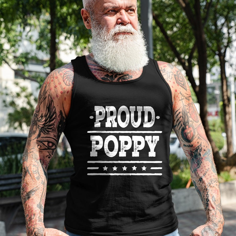 Gift for Dad Shirt, Funny Dad Unisex T-Shirt/Hoodie/Sweatshirt HLT00 – Mens Proud Poppy Grandpa T-shirt Fathers Day Gift Tee