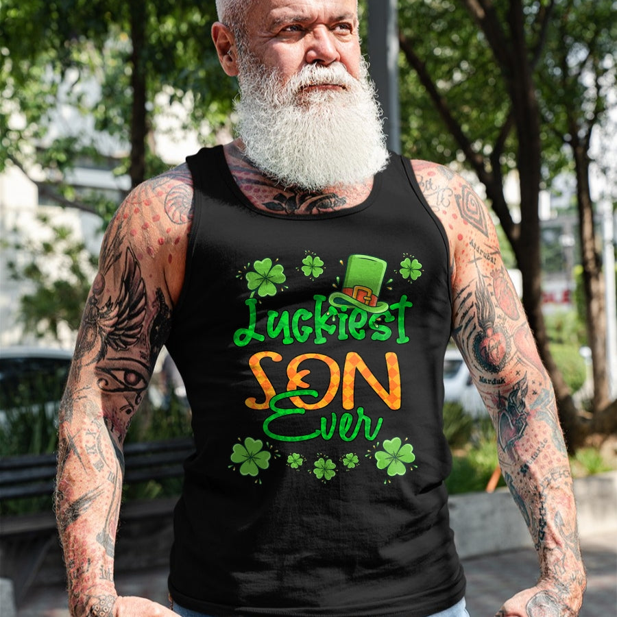 Patrick Day Shirts for Family, Funny Patrick Day shirts, st patrick's day Unisex T-Shirt/Hoodie/Sweatshirt HLT00 - Boy St Patrick Day Luckiest Son Ever St Patricks Day T-Shirt