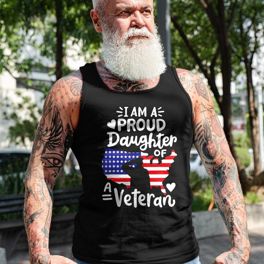 Gift for Dad Shirt, Funny Dad Unisex T-Shirt/Hoodie/Sweatshirt HLT00 – I_m A Proud Daughter of A Veteran Father_s Day Girls T-Shirt