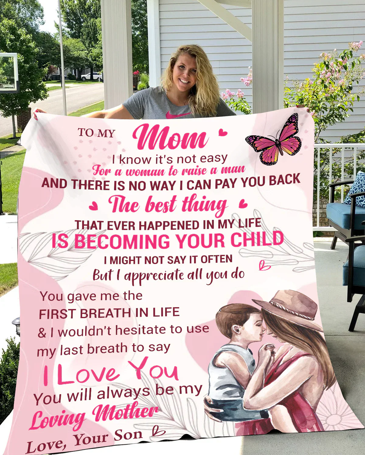 Mom I Know It's Not Easy Fleece Blanket - from son