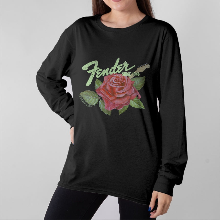 Guitar Lover Shirt, Funny Guitar UnisexT-Shirt/Hoodie/Sweatshirt HLT00 - Fender Rose Guitar Classic Vintage Style T-Shirt