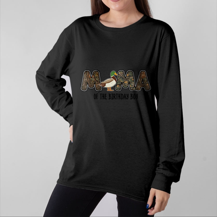 Gift for Mom Shirt, Funny Mom Unisex T-Shirt/Hoodie/Sweatshirt HLT00 - Mama Of The Birthday Boy One Lucky Duck 1st Birthday party T-Shirt
