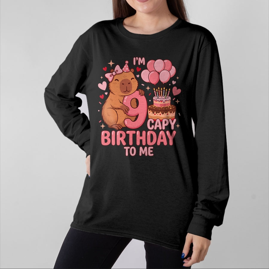 Cute Capybara Shirt, Funny Capybara UnisexT-Shirt/Hoodie/Sweatshirt HLT00 - Capybara 9 Year Birthday Girl Capybara 9th Birthday 2017 T-Shirt