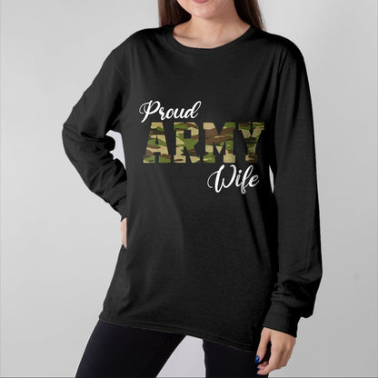 Best Wife Shirt, Wife and Husband Unisex T-Shirt/Hoodie/Sweatshirt HLT00 - Gift for wife T shirt, lucky wife   Proud Army Wife For Military Wife Of A Brave US Soldier T-Shirt